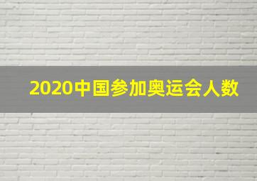 2020中国参加奥运会人数