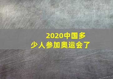 2020中国多少人参加奥运会了