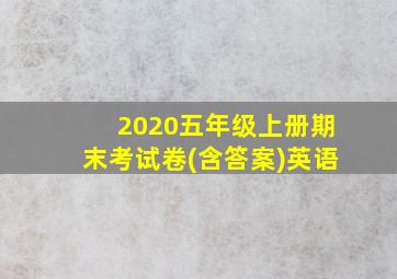 2020五年级上册期末考试卷(含答案)英语