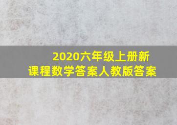 2020六年级上册新课程数学答案人教版答案