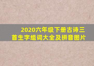 2020六年级下册古诗三首生字组词大全及拼音图片