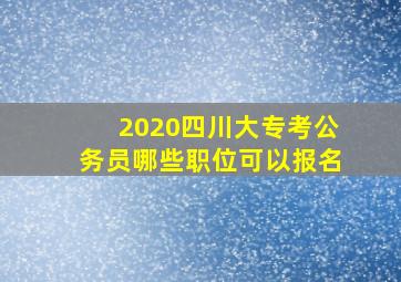 2020四川大专考公务员哪些职位可以报名