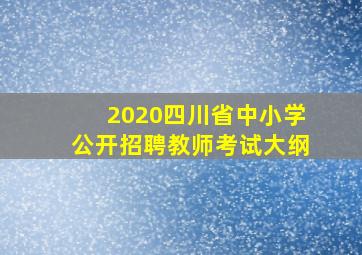 2020四川省中小学公开招聘教师考试大纲