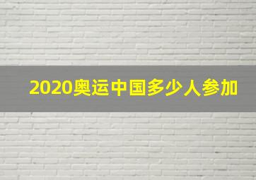 2020奥运中国多少人参加