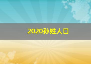 2020孙姓人口