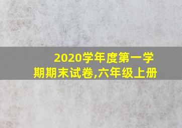 2020学年度第一学期期末试卷,六年级上册