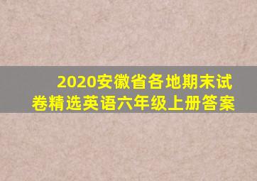 2020安徽省各地期末试卷精选英语六年级上册答案