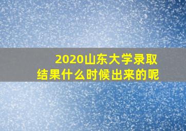 2020山东大学录取结果什么时候出来的呢