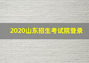 2020山东招生考试院登录