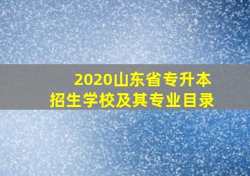 2020山东省专升本招生学校及其专业目录