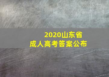 2020山东省成人高考答案公布