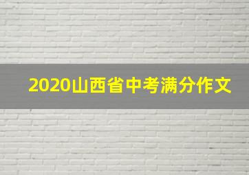 2020山西省中考满分作文