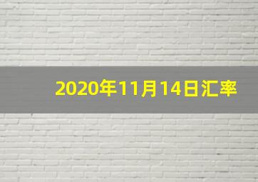 2020年11月14日汇率