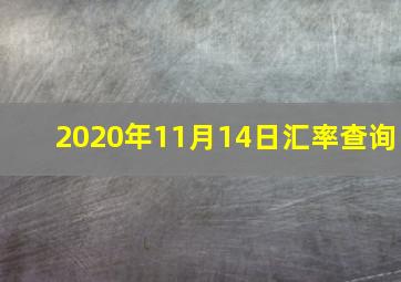 2020年11月14日汇率查询