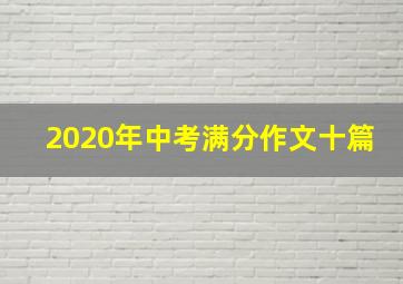 2020年中考满分作文十篇