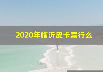 2020年临沂皮卡禁行么