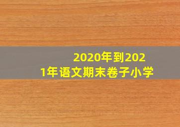 2020年到2021年语文期末卷子小学