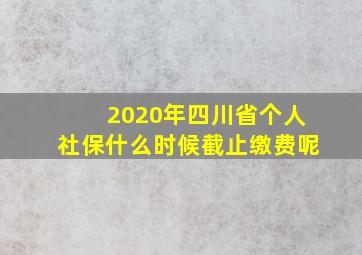 2020年四川省个人社保什么时候截止缴费呢