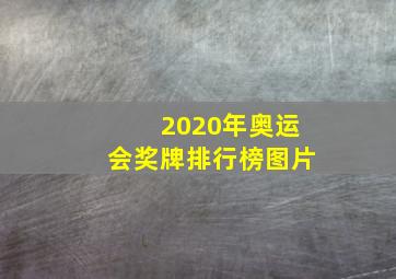 2020年奥运会奖牌排行榜图片