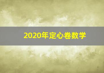 2020年定心卷数学