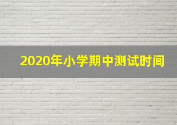 2020年小学期中测试时间