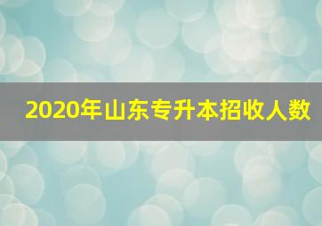 2020年山东专升本招收人数