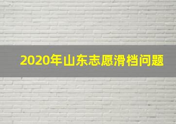 2020年山东志愿滑档问题