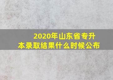 2020年山东省专升本录取结果什么时候公布