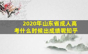 2020年山东省成人高考什么时候出成绩呢知乎