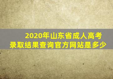 2020年山东省成人高考录取结果查询官方网站是多少