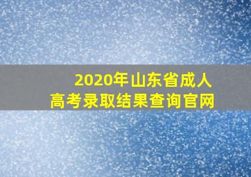 2020年山东省成人高考录取结果查询官网