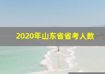 2020年山东省省考人数