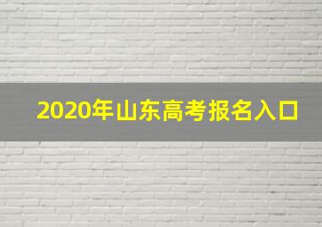 2020年山东高考报名入口