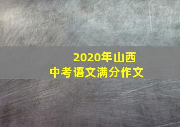 2020年山西中考语文满分作文