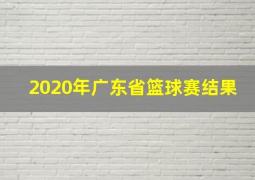 2020年广东省篮球赛结果