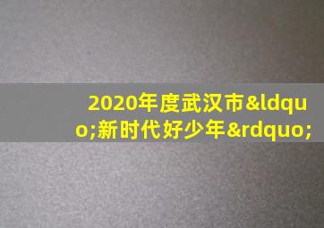 2020年度武汉市“新时代好少年”