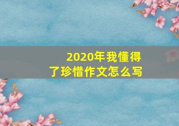 2020年我懂得了珍惜作文怎么写