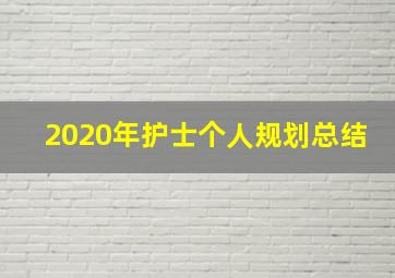 2020年护士个人规划总结