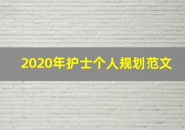 2020年护士个人规划范文