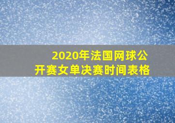 2020年法国网球公开赛女单决赛时间表格