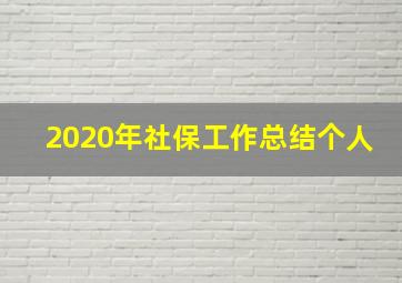 2020年社保工作总结个人