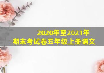 2020年至2021年期末考试卷五年级上册语文