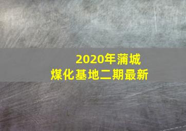 2020年蒲城煤化基地二期最新