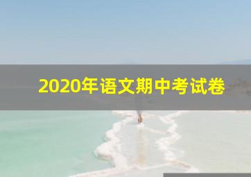 2020年语文期中考试卷