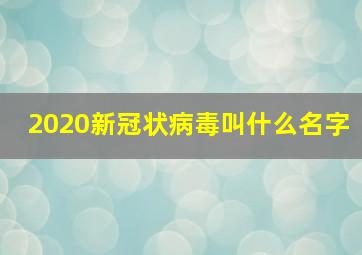 2020新冠状病毒叫什么名字