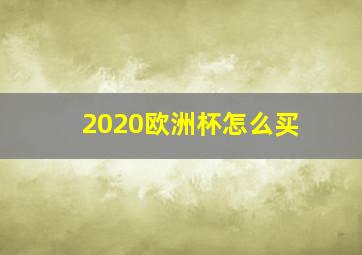 2020欧洲杯怎么买