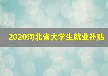 2020河北省大学生就业补贴