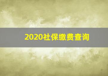 2020社保缴费查询