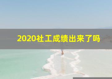 2020社工成绩出来了吗