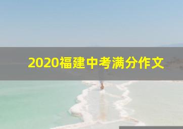 2020福建中考满分作文